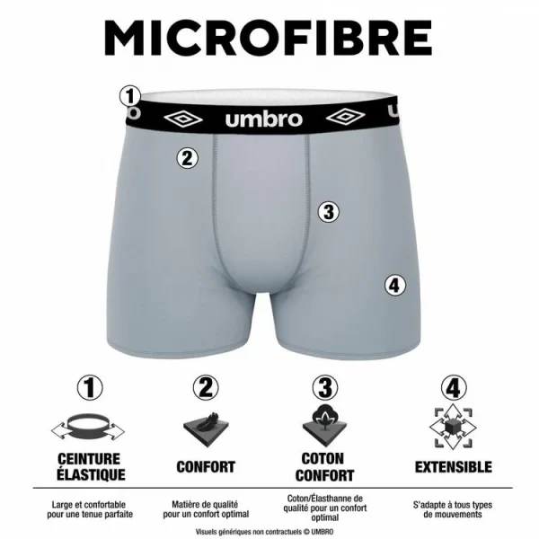 UMBRO Pack Surprise De 6 Boxers Microfibre Homme magasins pas chers 5