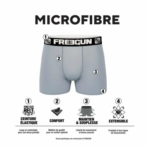 FREEGUN Lot De 4 Boxers Homme Street Art REMISE allant 3