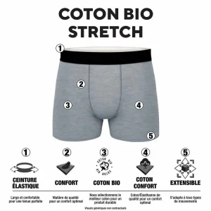 MY ESSENTIAL Lot De 3 Boxers Homme En Coton Bio Uni Gots Acheter 10