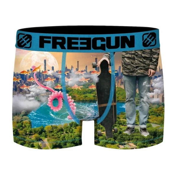 prix pas cher FREEGUN Boxer Homme Surealist Skate And Surf Fish 1