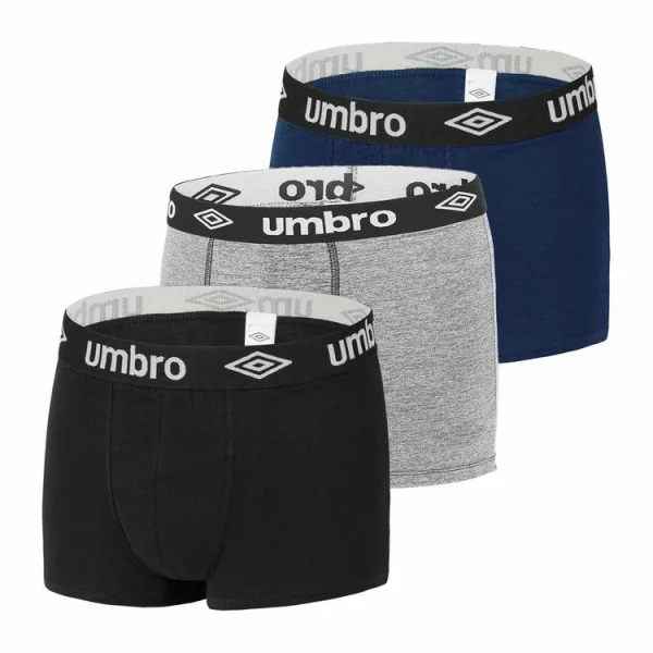 UMBRO Lot De 3 Boxers Coton Homme Uni luxe soldes 1