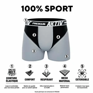 FREEGUN Lot De 6 Boxers Homme Aktiv Sport shopping pas cher 10