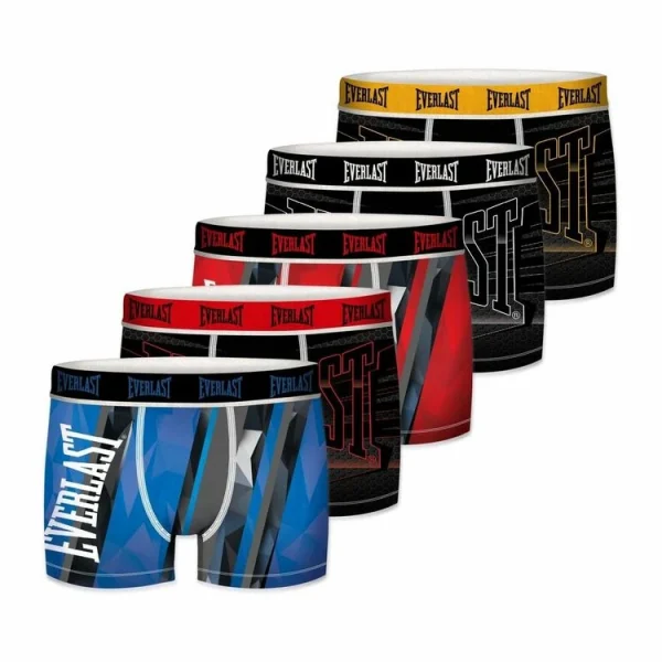 EVERLAST Lot De 5 Boxers Homme Uni marque pas cher 1