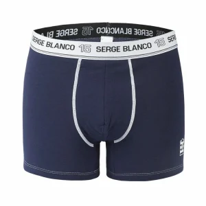 marques de renommée SERGE BLANCO Lot De 2 Boxers Coton Homme Avec Surpiqûres Class 18