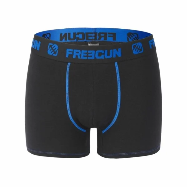 FREEGUN Lot De 3 Boxers Homme Coton Bleu en solde 5