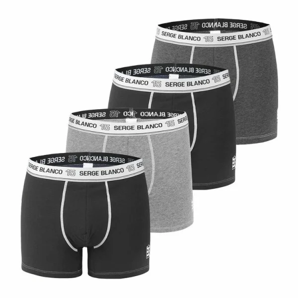 bas prix SERGE BLANCO Lot De 4 Boxers Coton Homme Avec Surpiqûres Class 1