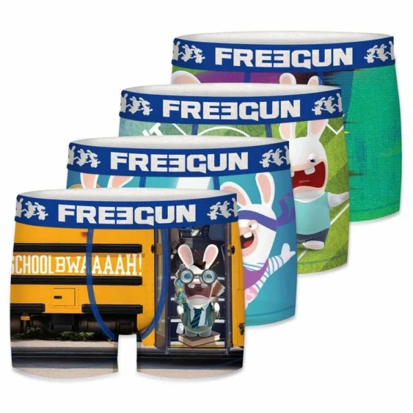 vente en ligne pas cher FREEGUN Lot De 4 Boxers Homme Lapins Crétins 1