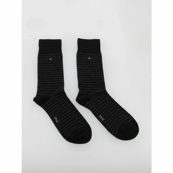 mode pas cher Tommy Hilfiger Chaussettes Tommy Hilfiger Th Men Small Stripe Sock 2p Black Noir 11-14 4