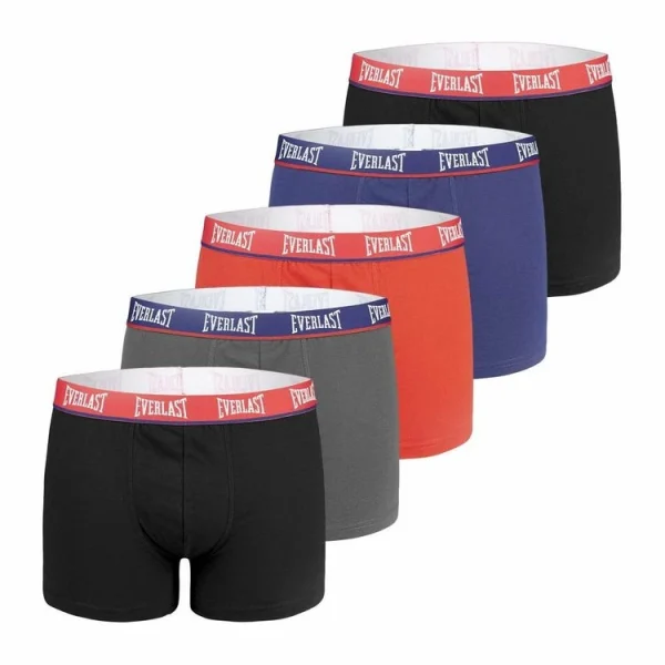 EVERLAST Lot De 5 Boxers Coton Homme Ceinture Brand qualité d’originales 1