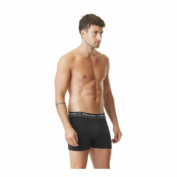 SERGE BLANCO Lot De 4 Boxers Coton Homme Uni boutique pas cher 5