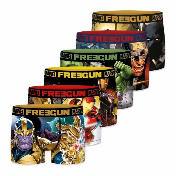 marque moins cher FREEGUN Lot De 6 Boxers Homme Marvel 1