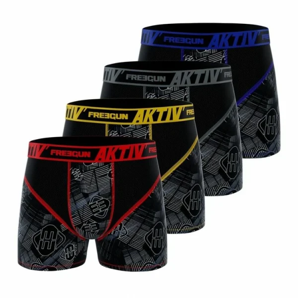 jusqu'à FREEGUN Lot De 4 Boxers Homme Aktiv Sport Lifestyle 1