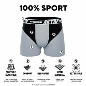 jusqu'à FREEGUN Lot De 4 Boxers Homme Aktiv Sport Lifestyle 10