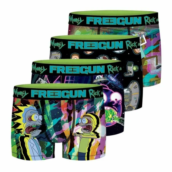 nouvelle saison FREEGUN Lot De 4 Boxers Homme Rick And Morty G1 1