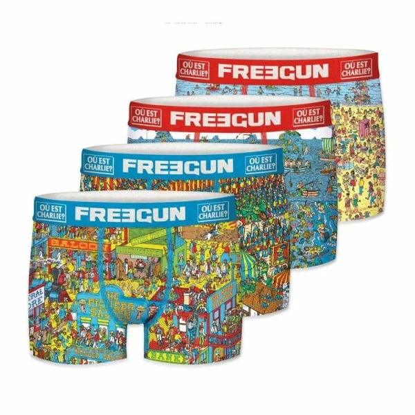 meilleur service FREEGUN Lot De 4 Boxers Homme Where Is Waldo 1