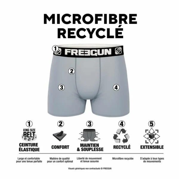 REMISE allant FREEGUN Lot De 4 Boxers Homme En Polyester Recyclé Animal Savage 3