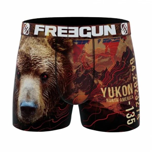 REMISE allant FREEGUN Lot De 4 Boxers Homme En Polyester Recyclé Animal Savage 4