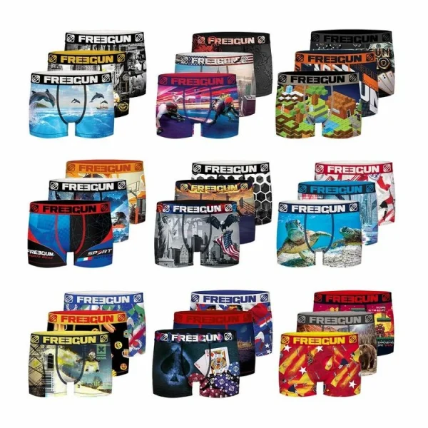 FREEGUN Pack Surprise De 3 Boxers Microfibre Homme De super promotions disponibles 3