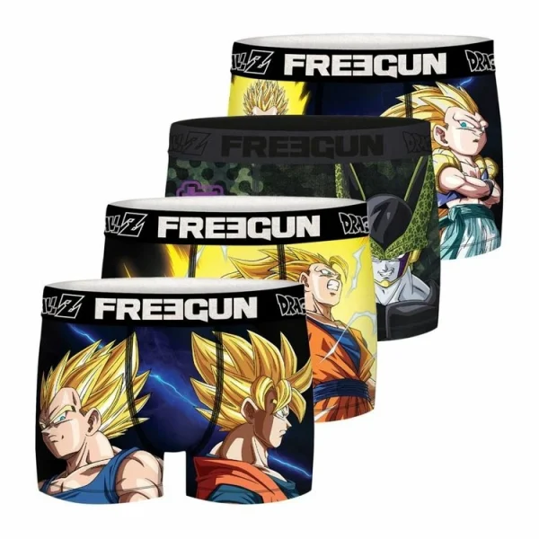 FREEGUN Lot De 4 Boxers Homme Dragon Ball Z qualité supérieure 1