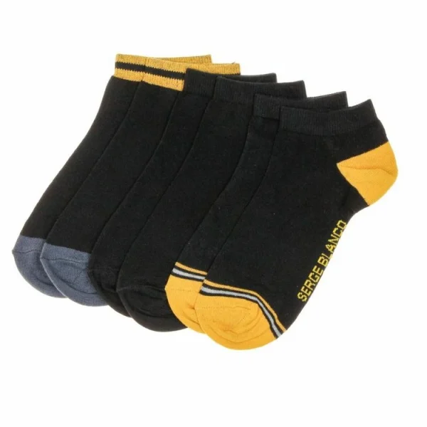 SERGE BLANCO X3 Chaussettes Noir/Jaune Homme Serge Blanco Vente 1