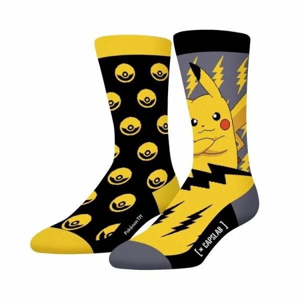 CAPSLAB Paire De Chaussettes De Ville Pokémon Pikatchu vente luxe pas cher 1