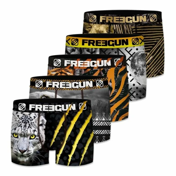 Authenticité garantie FREEGUN Lot De 5 Boxers Homme En Polyester Recyclé Savage Animals 1