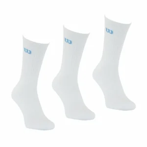 WILSON LOT DE 3 PAIRES DE CHAUSSETTES WILSON BLANC l'unique style 16