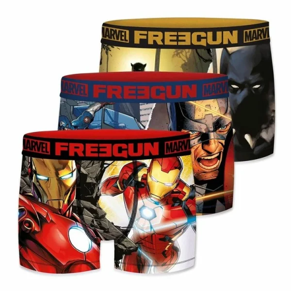 FREEGUN Lot De 3 Boxers Homme Marvel achat pas cher 1