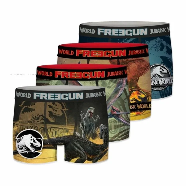 pas cher marque FREEGUN Lot De 4 Boxers Homme Jurassic World 1