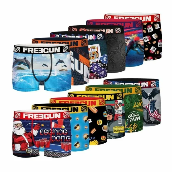 boutique en france FREEGUN Pack Surprise De 12 Boxers Microfibre Homme 3