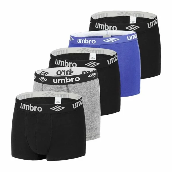 vente pas cher UMBRO Lot De 5 Boxers Coton Homme Uni 1