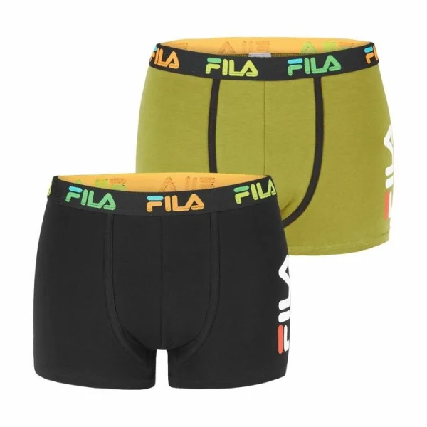 luxe soldes FILA Lot De 2 Boxers Coton Homme FU5040 Army And Shock 1