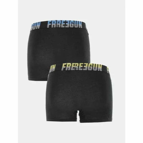 FREEGUN Sous- Vêtement Caleçon Freegun Ass17 Lot2 Boxer X2 Noir Noir 96025 magasin 3