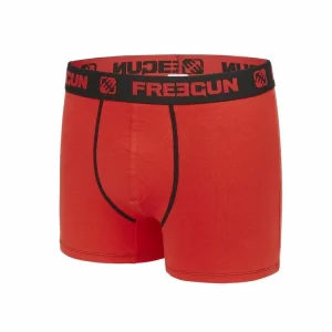 FREEGUN Lot De 4 Boxers Homme Coton Rouge boutique pas cher 11