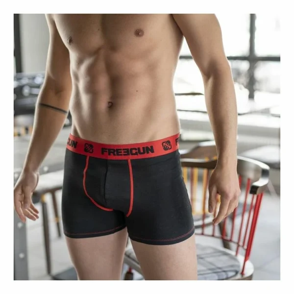 FREEGUN Lot De 4 Boxers Homme Coton Rouge boutique pas cher 6