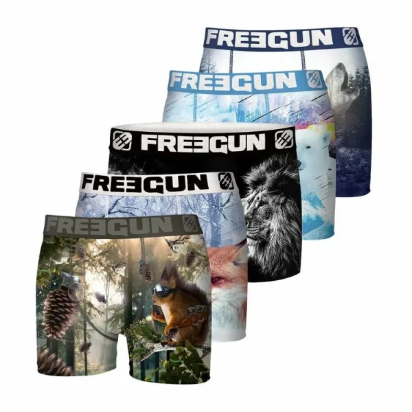 mode pas cher FREEGUN Lot De 5 Boxers Homme Animals 1