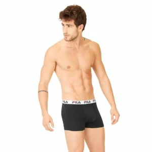 FILA Lot De 4 Boxers Coton Homme Fila 5016 Noir Et Bleu Distributeur Officiel 12