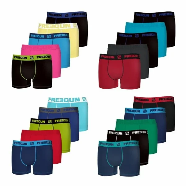 Authentic Original licence FREEGUN Pack Surprise De 5 Boxers Homme En Coton 4