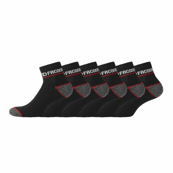 FACOM Lot De 6 Paires De Chaussettes Quarter De Travail Homme Red prix le plus bas 1