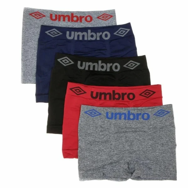 Boutique officielle UMBRO Lot De 5 Boxers Noir/Gris/Rouge/Bleu Homme Umbro 1