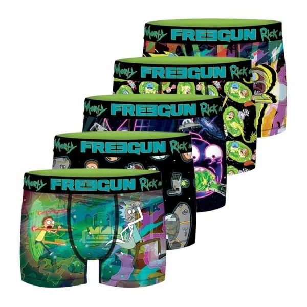 FREEGUN Lot De 5 Boxers Homme Rick And Morty Portal Large choix en ligne 1