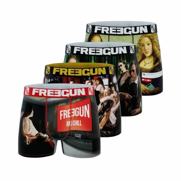 FREEGUN Lot De 4 Boxers Homme Art Attack nouveau produit 1