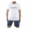 SERGE BLANCO Ensemble Homme Pyjama Court T-shirt Col Rond Bicolore soldes officiel 13