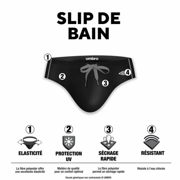 soldes en ligne UMBRO Slip De Bain Homme Avec Surpiqûres Couleurs 3