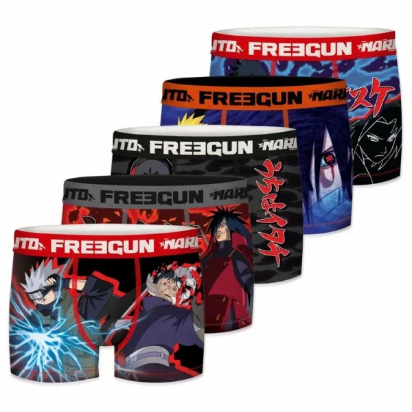 FREEGUN Lot De 5 Boxers Homme Naruto Shippuden fashion pas cher 1