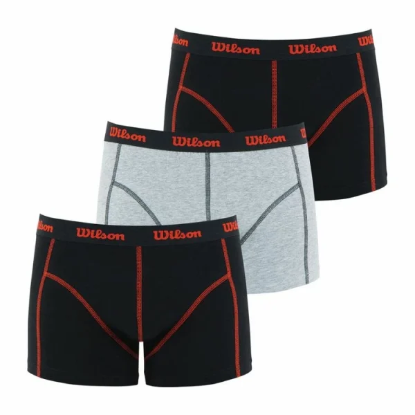 france en ligne WILSON LOT DE 3 BOXERS WILSON NOIR GRIS NOIR 3