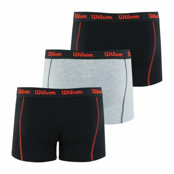 france en ligne WILSON LOT DE 3 BOXERS WILSON NOIR GRIS NOIR 5