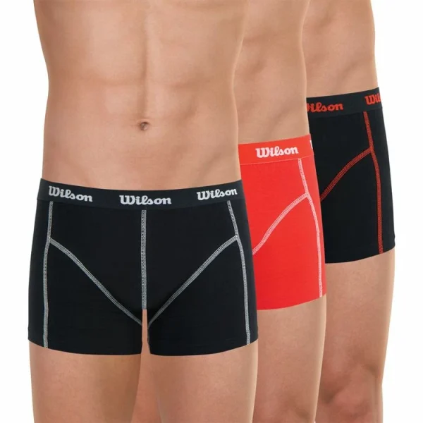 france en ligne WILSON LOT DE 3 BOXERS WILSON NOIR GRIS NOIR 6