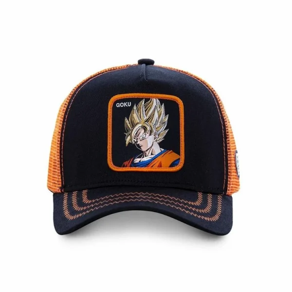 mode CAPSLAB Casquette Dragon Ball Z Goku Saiyan Noir Et Orange 3