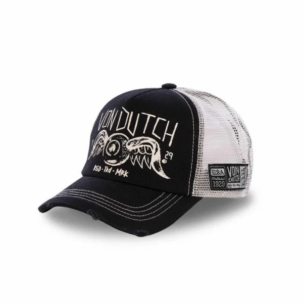 en ligne vente VONDUTCH Casquette Trucker Filet Crew Noir 1